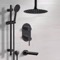 Matte Black Tub and Shower Set With Rain Ceiling Shower Head and Hand Shower